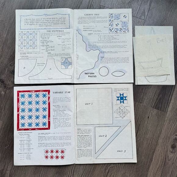 Vintage 50s Quilt Pattern Books Lot of 2 Covered Wagon& All-Year 24 Patterns - Picture 5 of 10